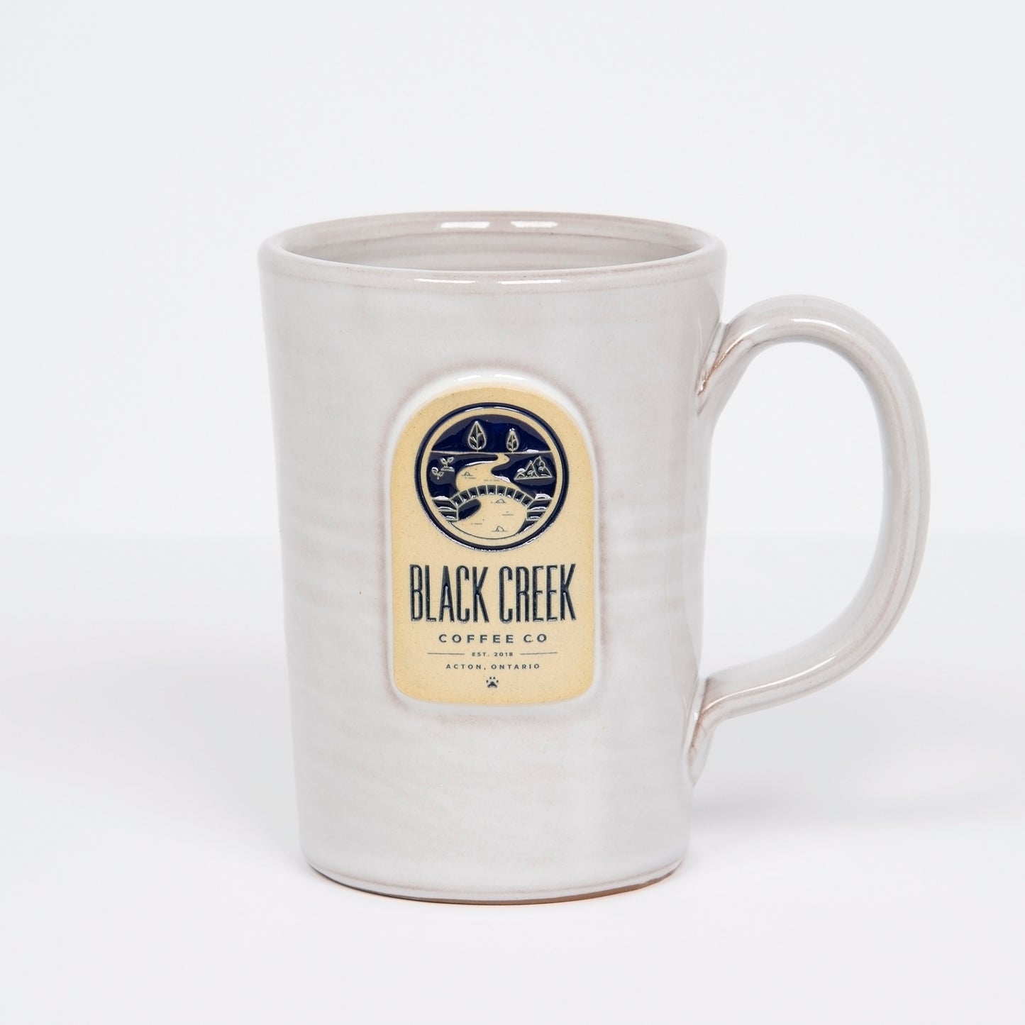 Black Creek Coffee Tall Mug Natural White