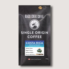 Black Creek Coffee single origin Costa Rica coffee package on a light gray background