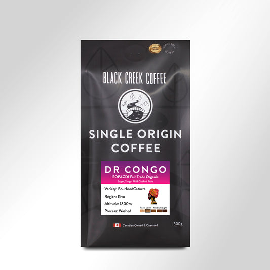 black creek coffee democratic republic of congo kivu fairtrade organic single origin medium light roast