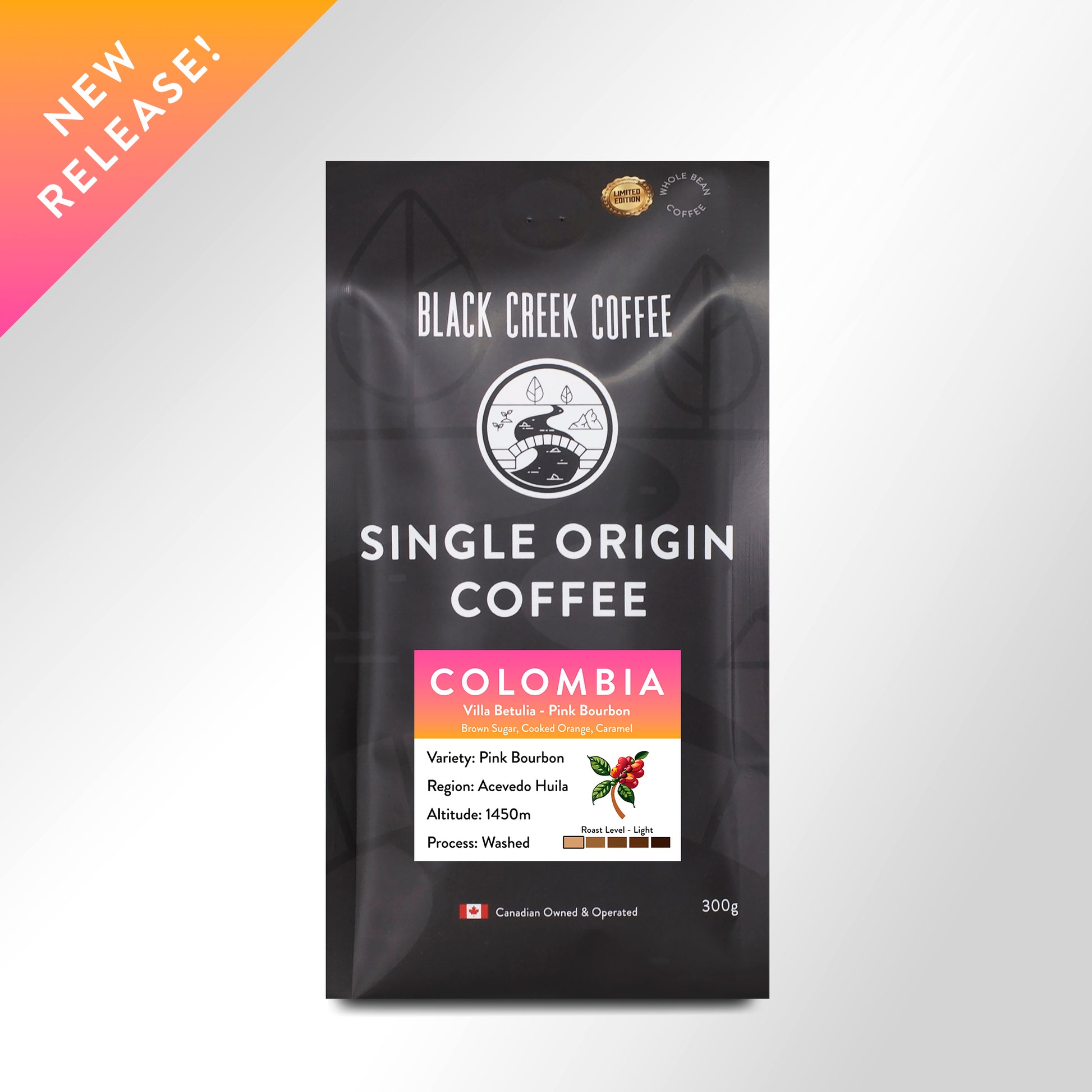 black creek coffee colombia villa betulia pink bourbon single origin light roast